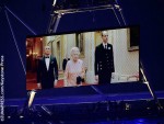 The Queen and Bond parachute into Olympic stadium